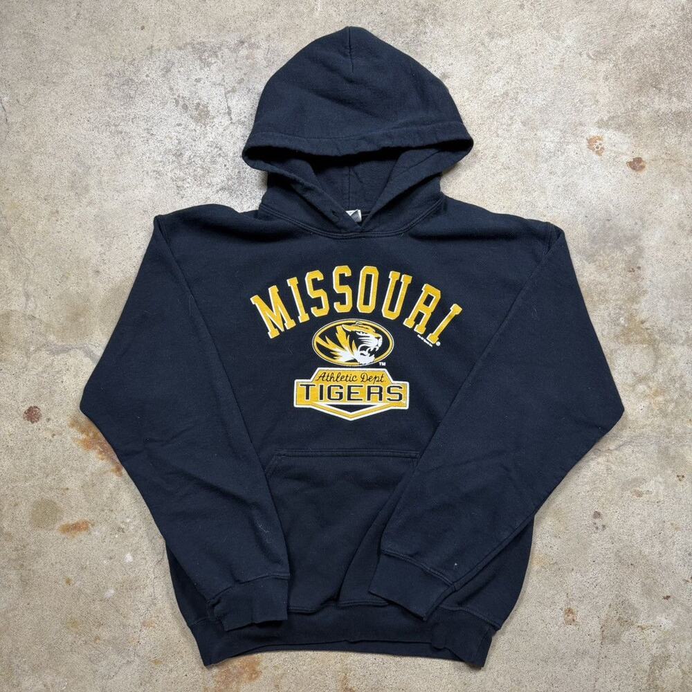 VTG Y2K University of Missouri Tigers Black Hoodie Size M